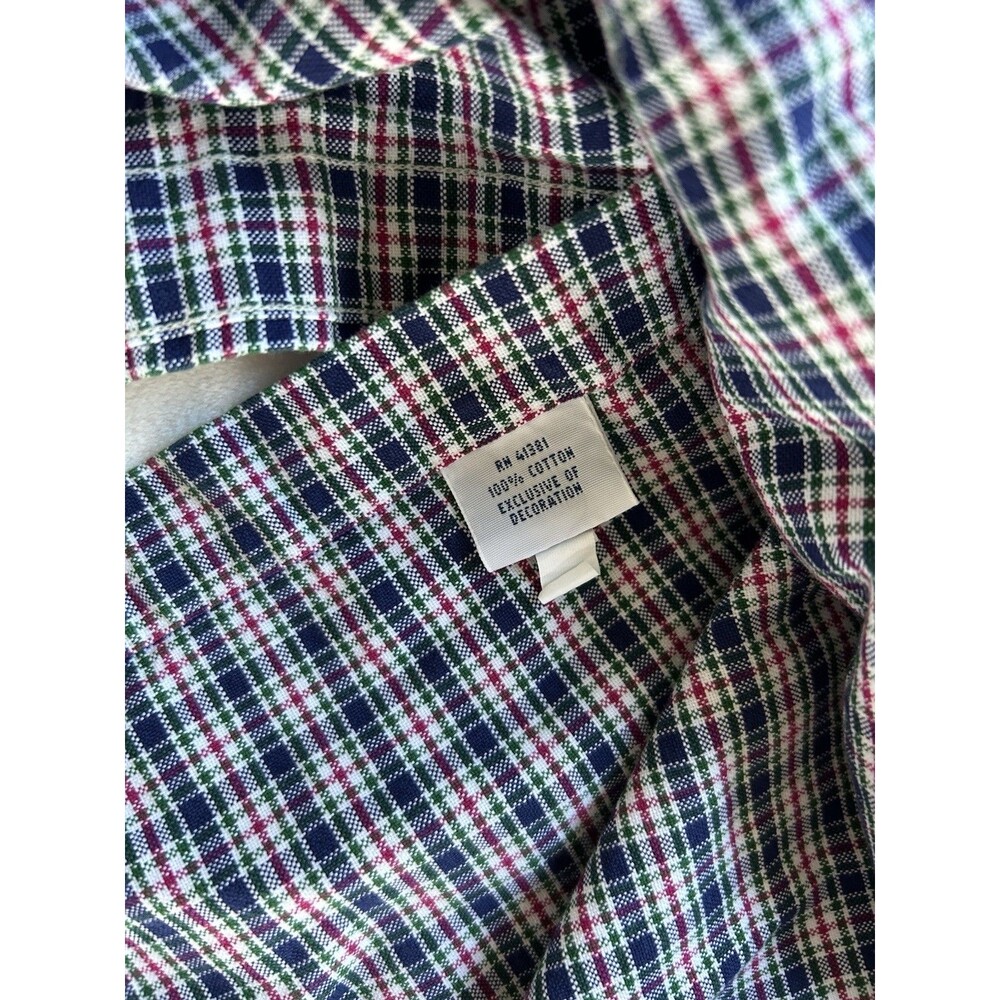 Ralph Lauren Men’s Dress Shirt Size M Medium Navy Blue Plaid Pony Logo 15/33 - Picture 5 of 6